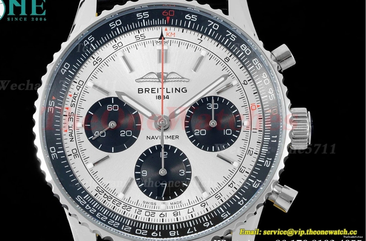 LE Asian BLSF Chronograph Navitimer SS B01 Stk White B01 0204